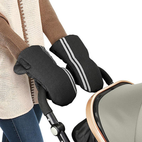 Winter Pram Hand Muff Baby Carriage Pushchair Warm Fur Fleece Hand Cover Buggy Velvet Thickened Windproof Waterproof Gloves